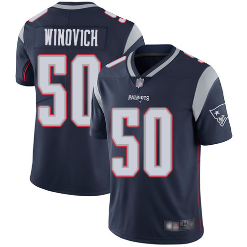 New England Patriots Football 50 Vapor Limited Navy Blue Men Chase Winovich Home NFL Jersey